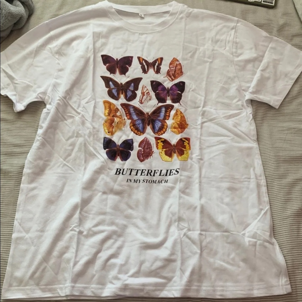 SHEIN oversized butterfly shirt